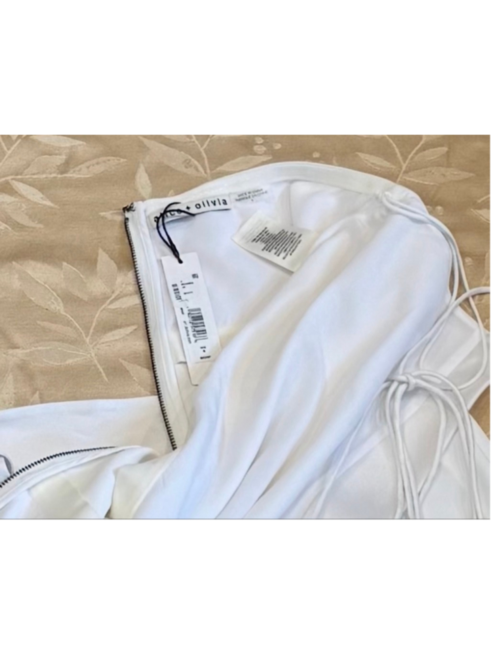 Alice + Olivia White Primrose Cowl Neck Jumpsuit, Off White - Picture 7 of 9